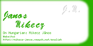 janos mikecz business card