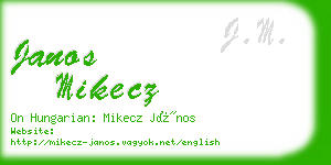 janos mikecz business card